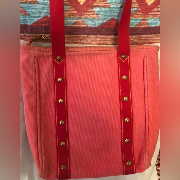 🏝 🏖 LOUIS VUITTON Antigua Canvas Cabas MM (PINK) 💗 - Picture 9 of 12